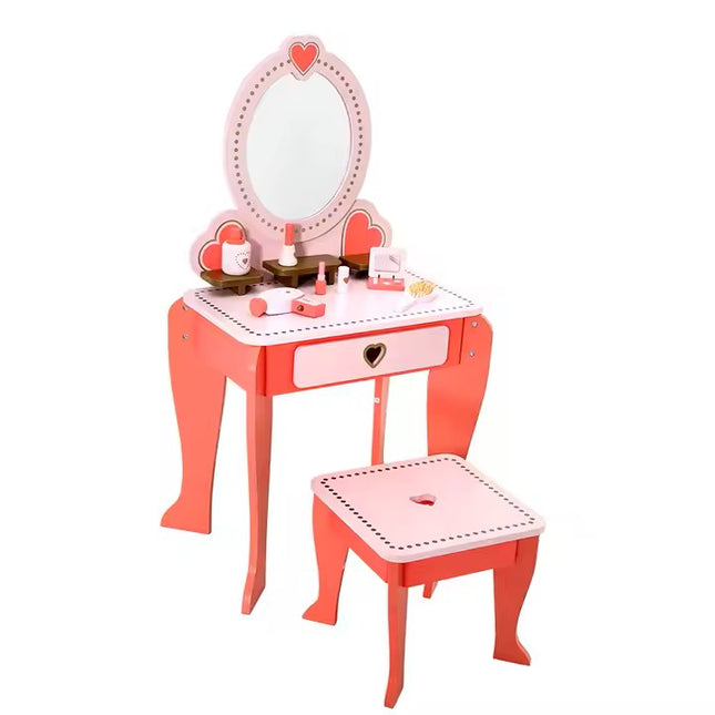 Topi Toys Drveni Roze Stočić sa Ogledalom