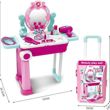 Topi Toys Interaktivan sto za šminkanje za devojčice sa koferom sa 21 delom za decu uzrasta 3+