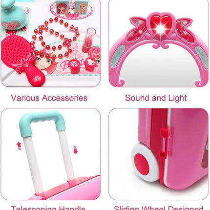 Topi Toys Interaktivan sto za šminkanje za devojčice sa koferom sa 21 delom za decu uzrasta 3+