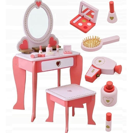 Topi Toys Drveni Roze Stočić sa Ogledalom