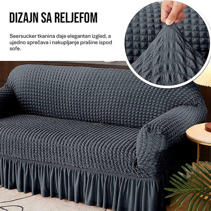 Homemates 1 plus 1 gratis retro pokrivač za dvosede i kauče od 145cm do 185cm - siva