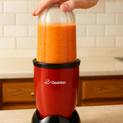 Deaktion električni blender 400W, 2 posude, inox oštrica, zaštita od pregrevanja, crveni