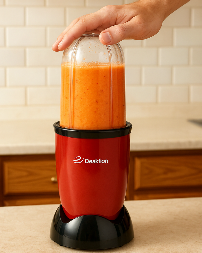 Deaktion električni blender 400W, 2 posude, inox oštrica, zaštita od pregrevanja, crveni