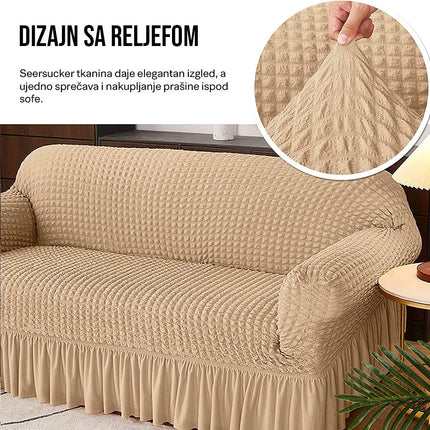 Homemates 1 plus 1 gratis retro pokrivač za dvosede i kauče od 145cm do 185cm - braon