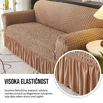 Homemates 1 plus 1 gratis retro pokrivač za dvosede i kauče od 145cm do 185cm - braon