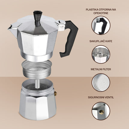 Homemates Džezva za pripremu Esspreso i Moka kafe 300ml