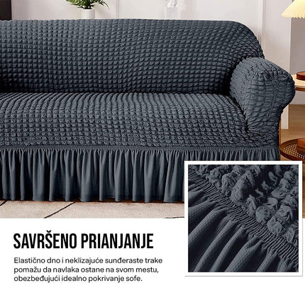 Homemates 1 plus 1 gratis retro pokrivač za dvosede i kauče od 145cm do 185cm - siva