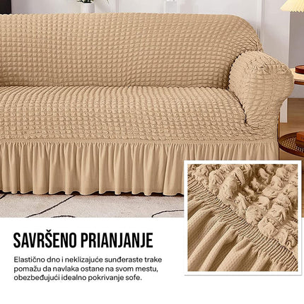 Homemates 1 plus 1 gratis retro pokrivač za dvosede i kauče od 145cm do 185cm - braon