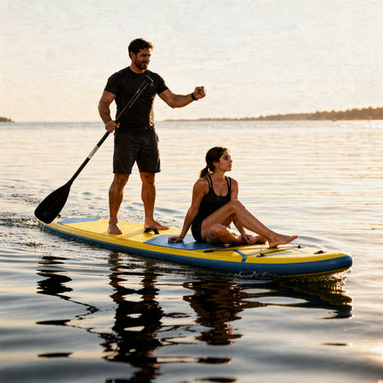 Tripmates SUP daska na naduvavanje za 2 odrasle osobe i 1 dete, 365×81×15 cm, žuta