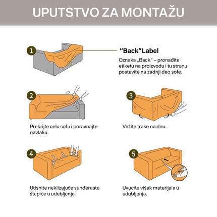 Homemates 1 plus 1 gratis retro pokrivač za dvosede i kauče od 145cm do 185cm - bela