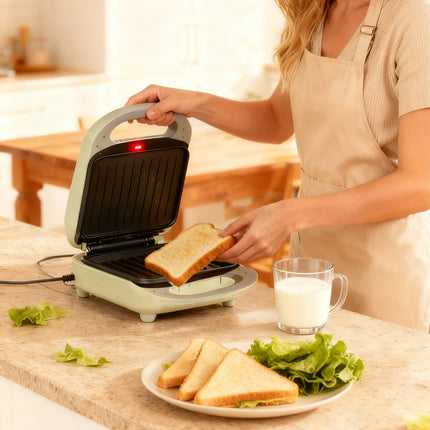 Deaktion električni toster i grill 750W, nelepljiva ploča, indikator spremnosti, pastelno zelena