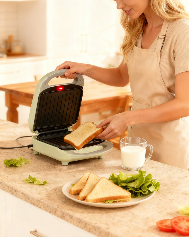 Deaktion električni toster i grill 750W, nelepljiva ploča, indikator spremnosti, pastelno zelena