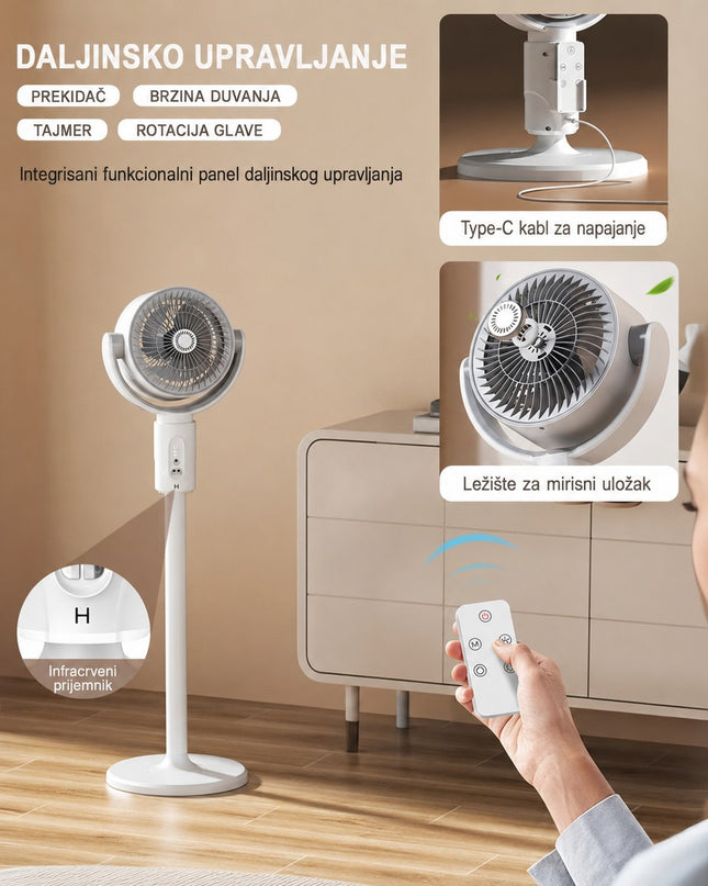 Homemates F1 ventilator bežični sa baterijom i upravljačem (punjivi) na 3 nivoa