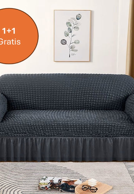 Homemates 1 plus 1 gratis retro pokrivač za dvosede i kauče od 145cm do 185cm - siva
