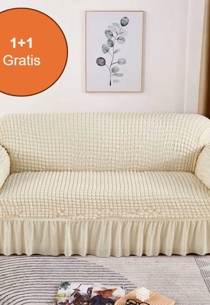 Homemates 1 plus 1 gratis retro pokrivač za dvosede i kauče od 145cm do 185cm - bela